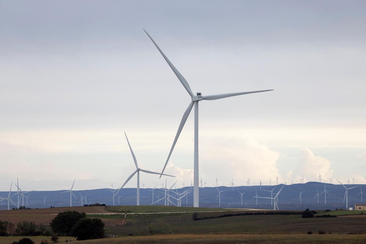 Un parque de aerogeneradores en Aragón.