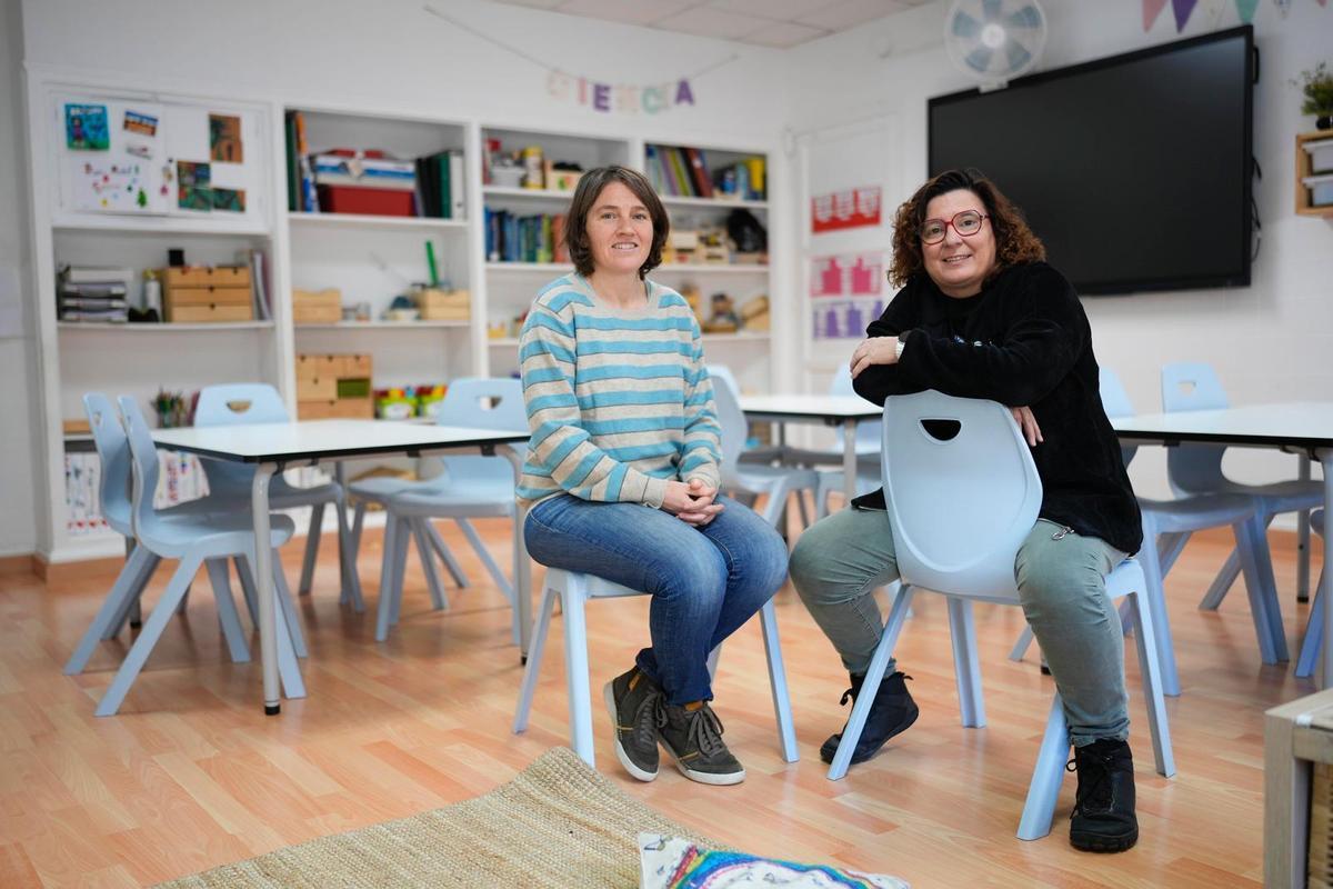 Gina y Patrícia, este semana en la escuela Cor de Maria Bastida de Barcelona.