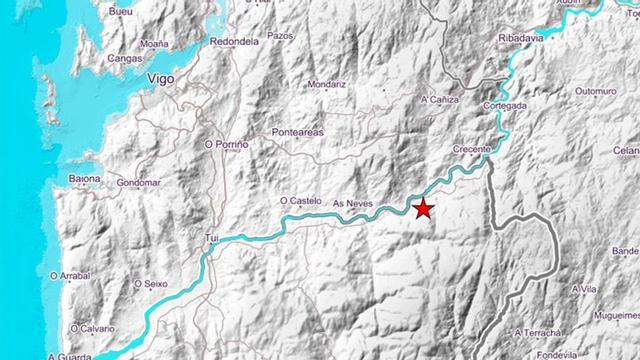 Ubicación del epicentro del terremoto en Melgaço // IGN