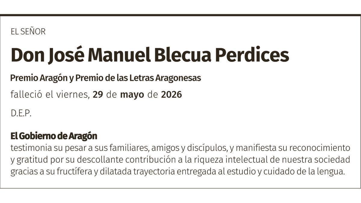 Don José Manuel Blecua Perdices