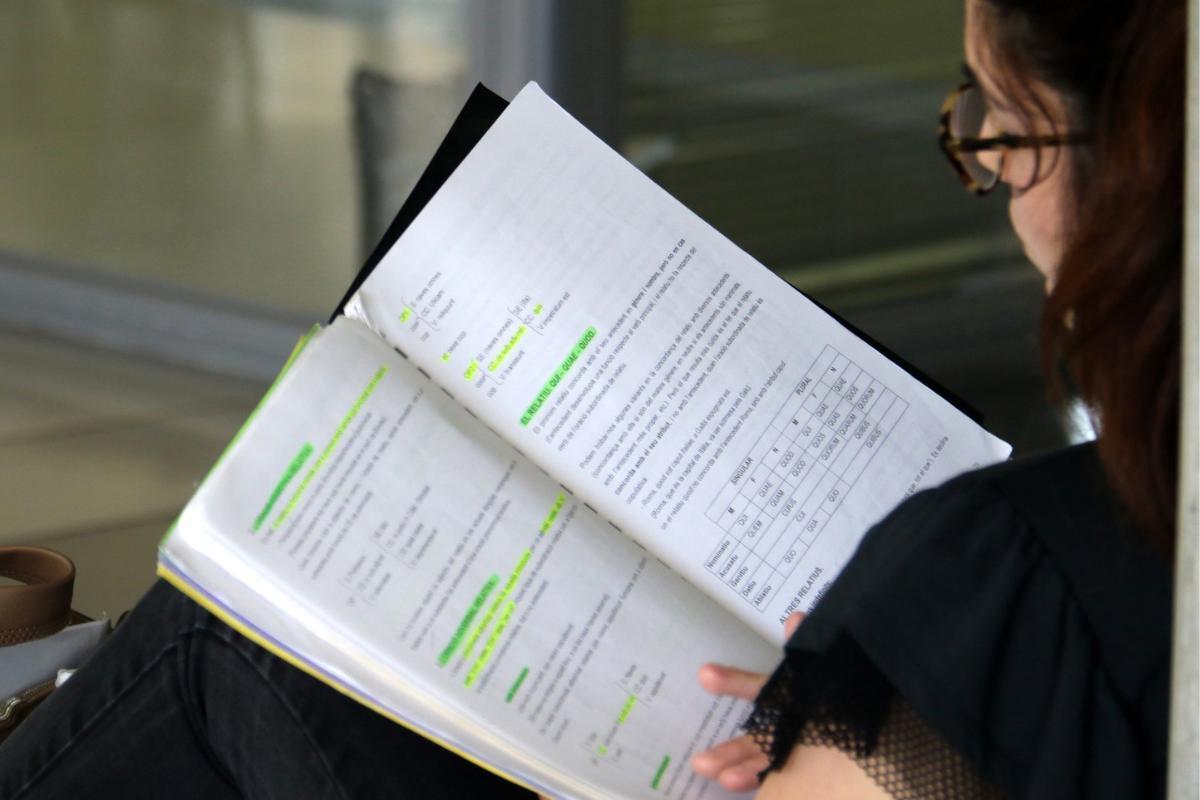 Una estudiante repasa apuntes, en una imagen de archivo