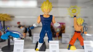 Muñecos de Bola de drac en la nueva Bandai Namco Shop BCN, en la calle Bailén 25, uno de los nuevos espacios dedicados al universo del anime y la cultura pop japonesa. 