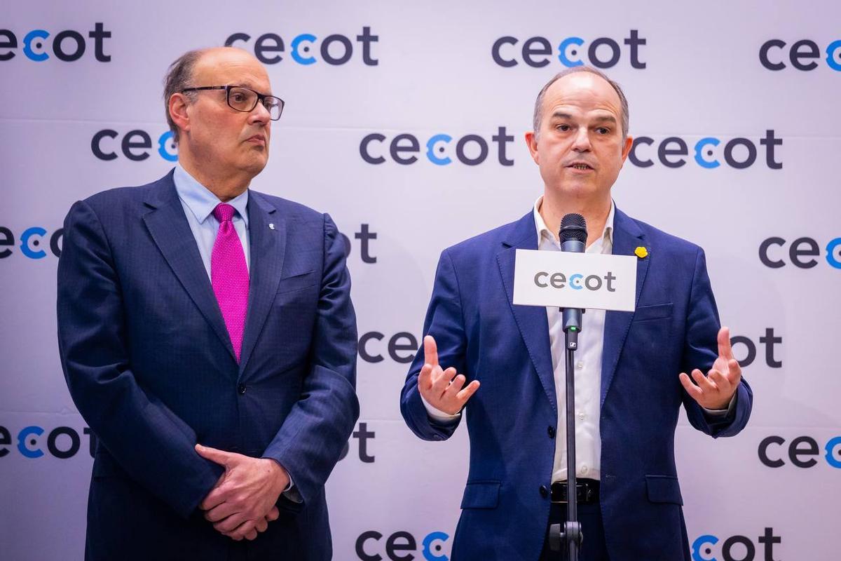 El secretario general de Junts, Jordi Turull, junto al president de la Cecot, Xavier Panés