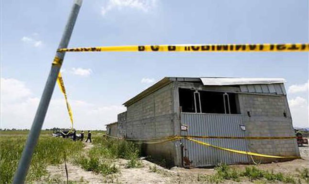 Exterior del magatzem fins on conduïa el túnel per on ’el Chapo’ es va escapar de la presó.
