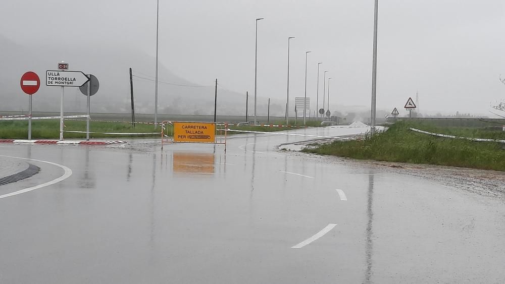 La carretera C-31 tallada a Ullà per inundacions