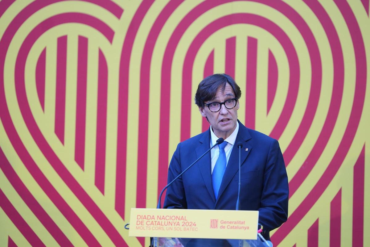 Salvador Illa, durante un acto de la Diada celebrado en Madrid a mediados de septiembre.