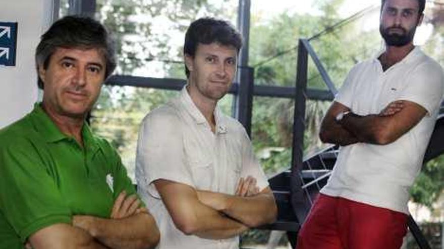 Daniel Adriasola, Toni Gallego y Miguel Medicis, ayer.