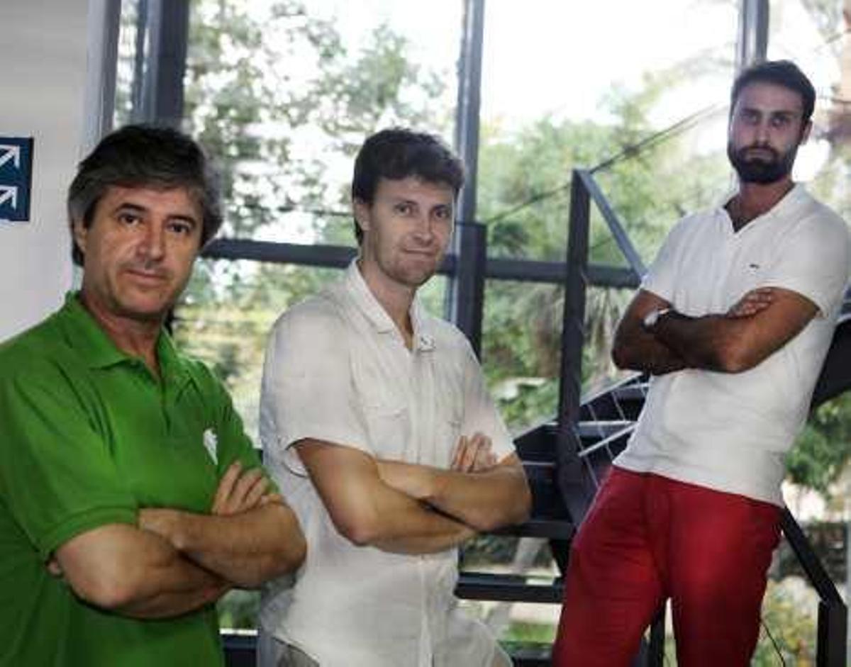 Daniel Adriasola, Toni Gallego y Miguel Medicis, ayer.