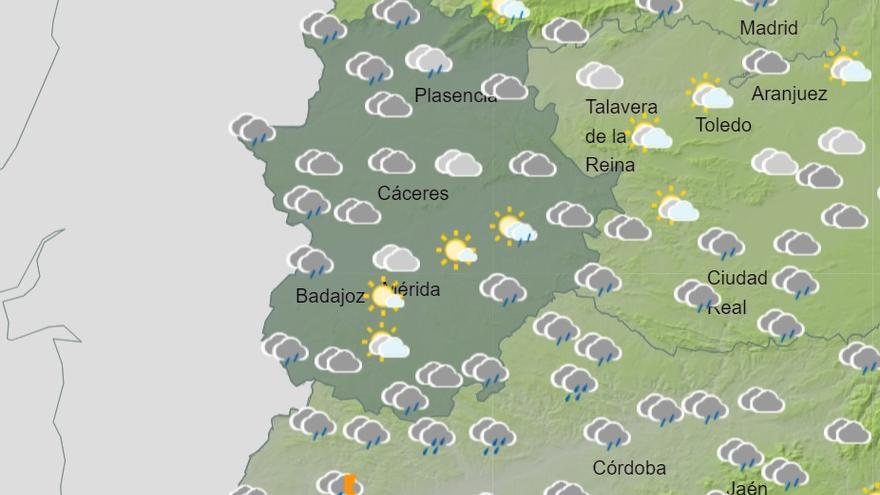 Abundantes lluvias en la tarde del Jueves Santo en Badajoz según la AEMET