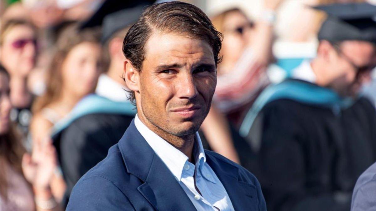 Nadal, durante un acto en su academia