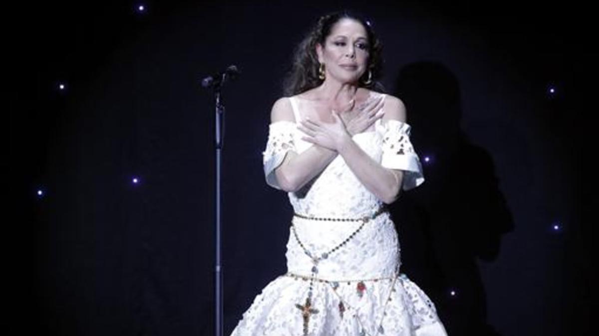 Isabel Pantoja, en el recital de la noche del pasado día 10, en Aranjuez.