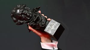 Detalle de un premio Goya durante la ceremonia del pasado año. EFE/Miguel Ángel Molina. NO VENTAS ZONA EPA