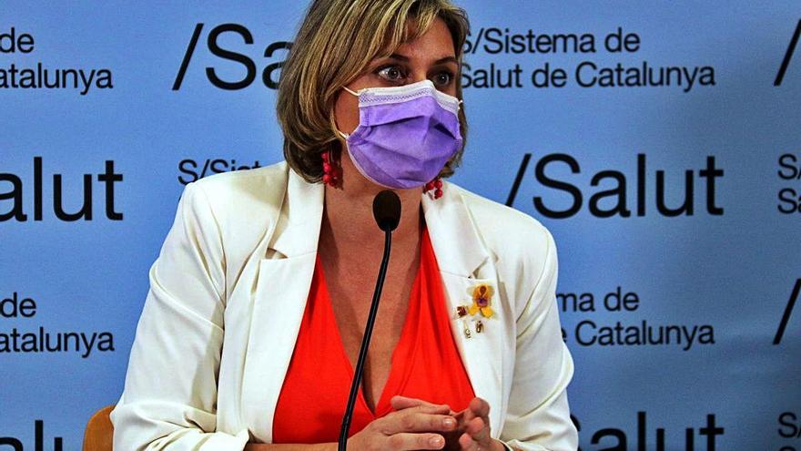 La consellera de Salut, Alba Vergés, durant una roda de premsa.