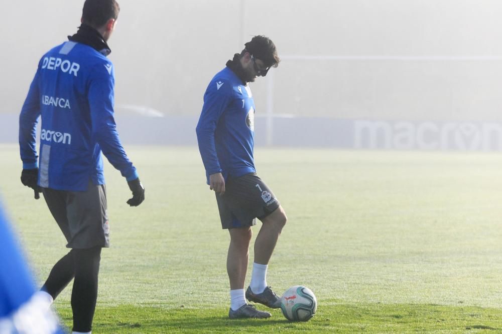 Última sesión del Dépor antes de jugar en Soria