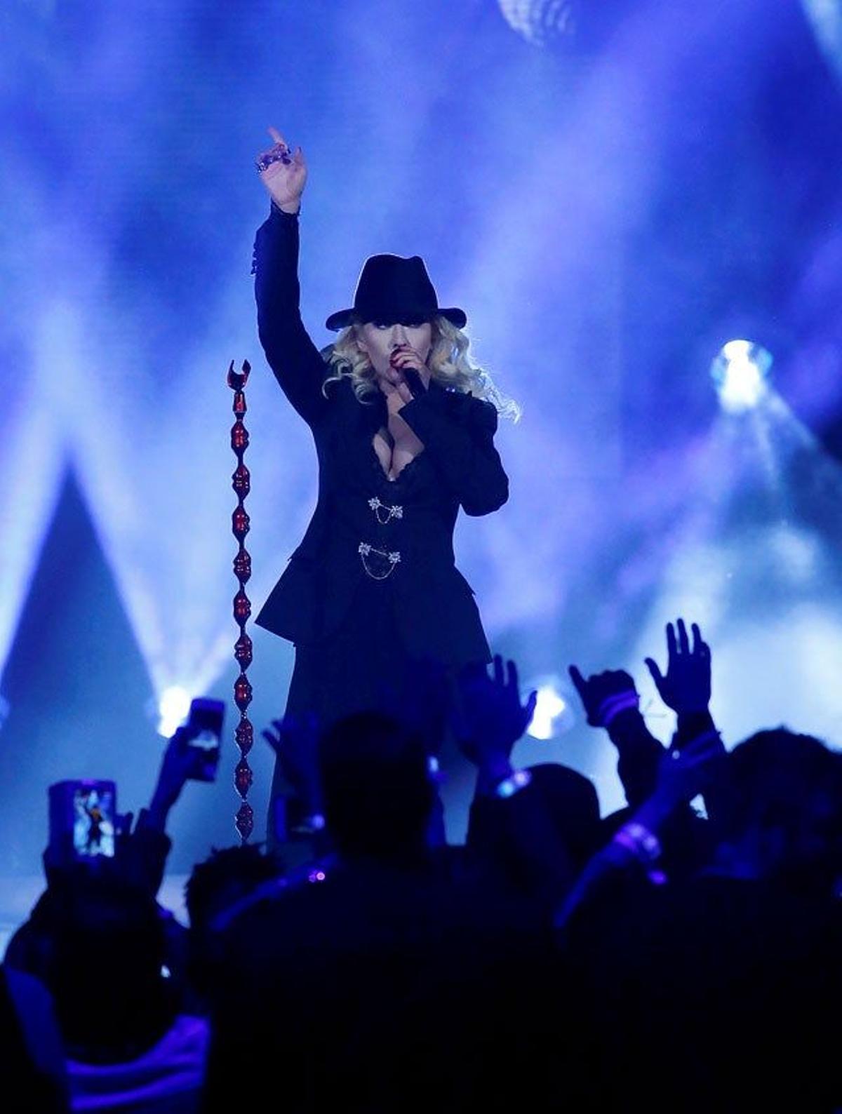 Christina Aguilera antes de que comenzara el partido All Star 2015