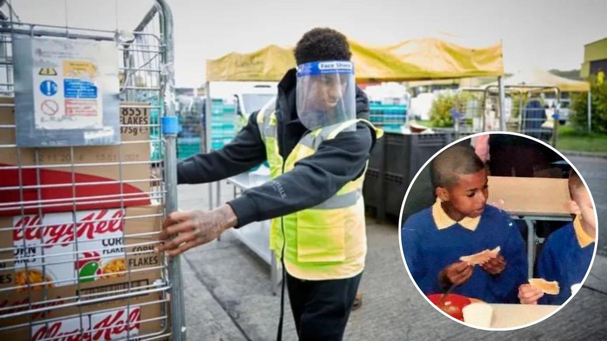 Rashford, en la sede de FareShare, organización benéfica que ayuda a los niños