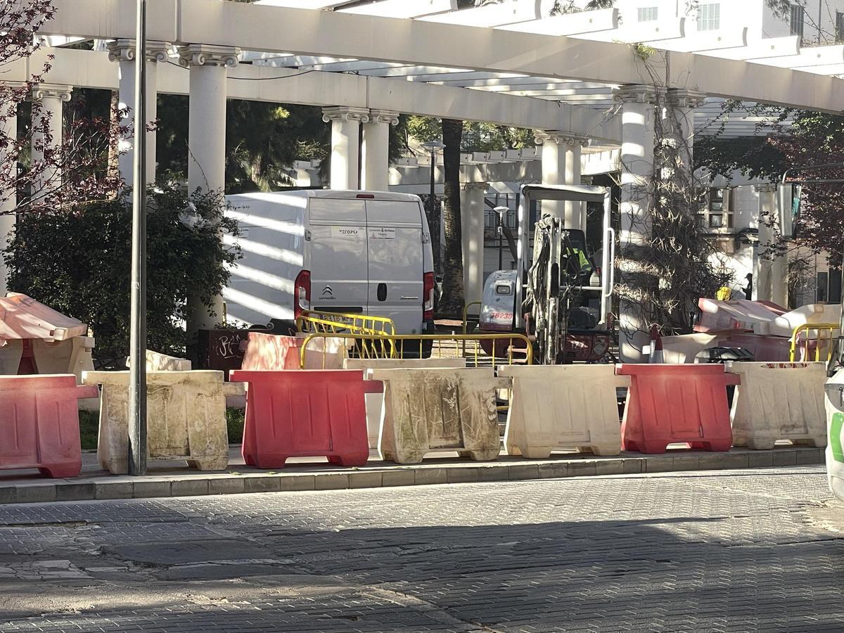Este jueves empiezan las obras en la plaza de las Columnas.