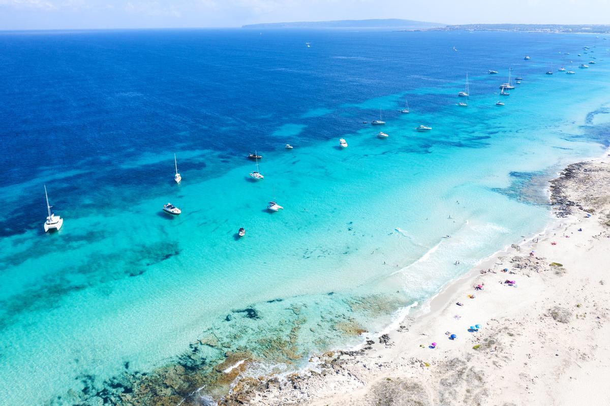 La playa de Ses Illetes, al norte de Formentera