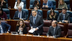 El consejero de Vivienda, Transportes e Infraestructuras, Jorge Rodrigo, en la Asamblea de Madrid.
