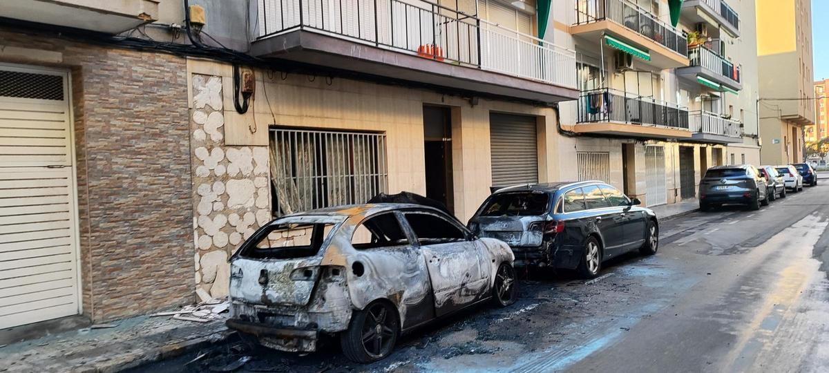 Los coches afectados en Vinaròs