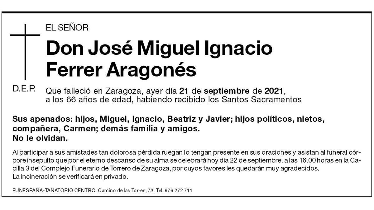 Don José Miguel Ignacio Ferrer Aragonés