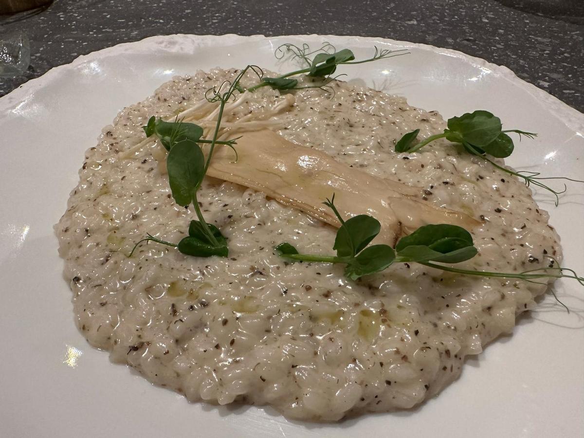 Risotto, setas, tartufo y queso la Gloria.