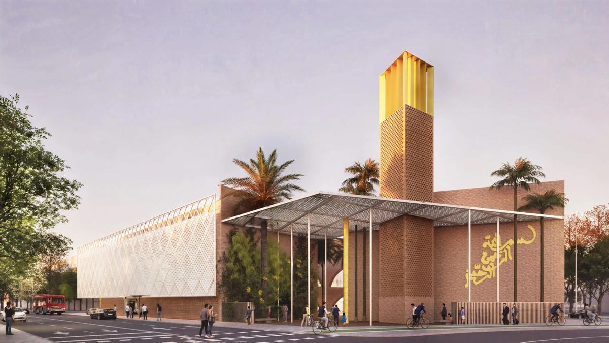Recreación de cómo sería la Mezquita del Polígono Sur.