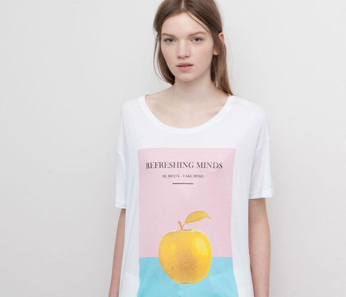 Camiseta básica con mensaje de Pull&amp;Bear