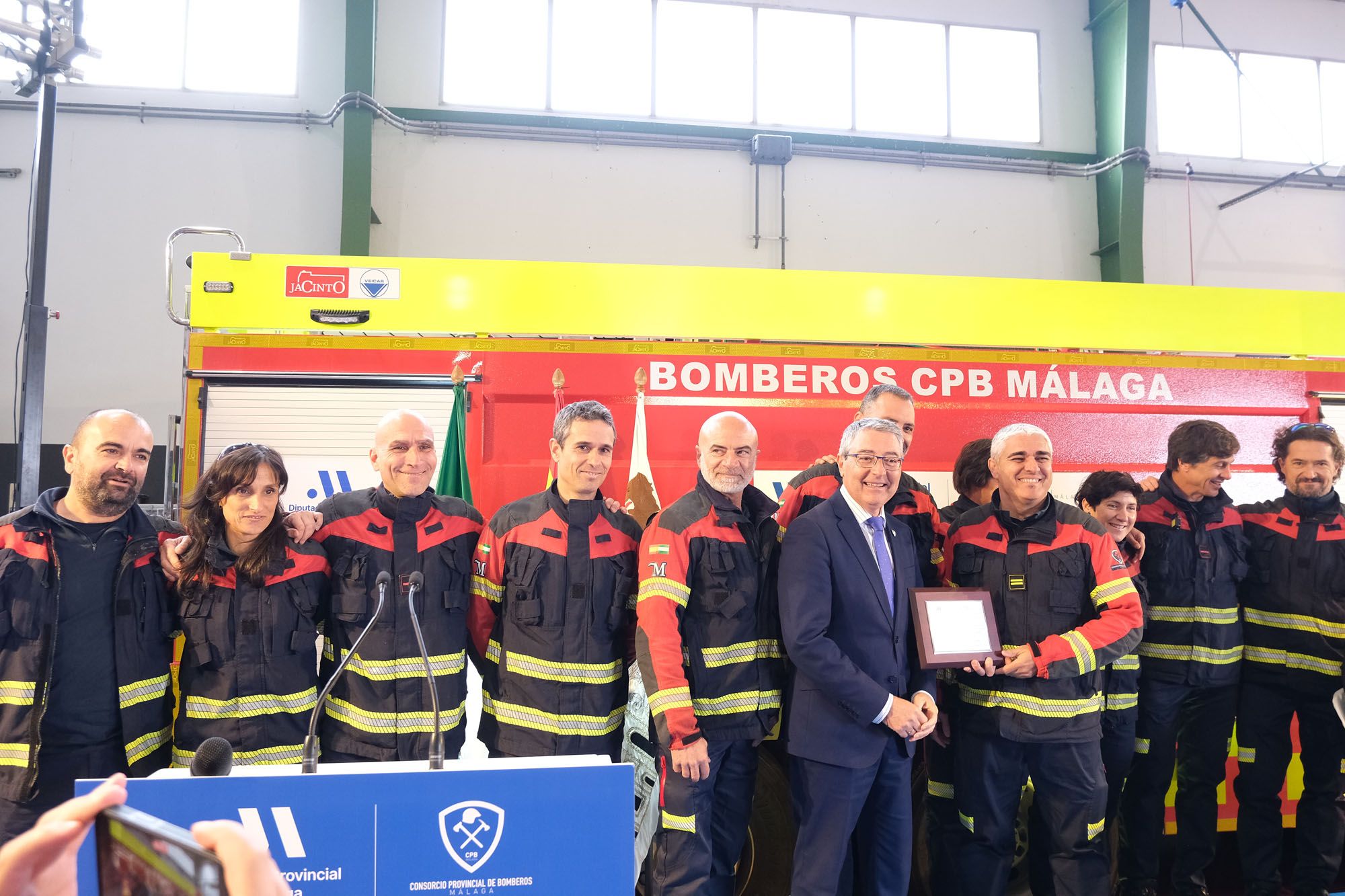 El Consorcio Provincial de Bomberos (CPB) de Málaga celebra el día de su patrón, San Juan de Dios, en el parque de bomberos de Antequera.