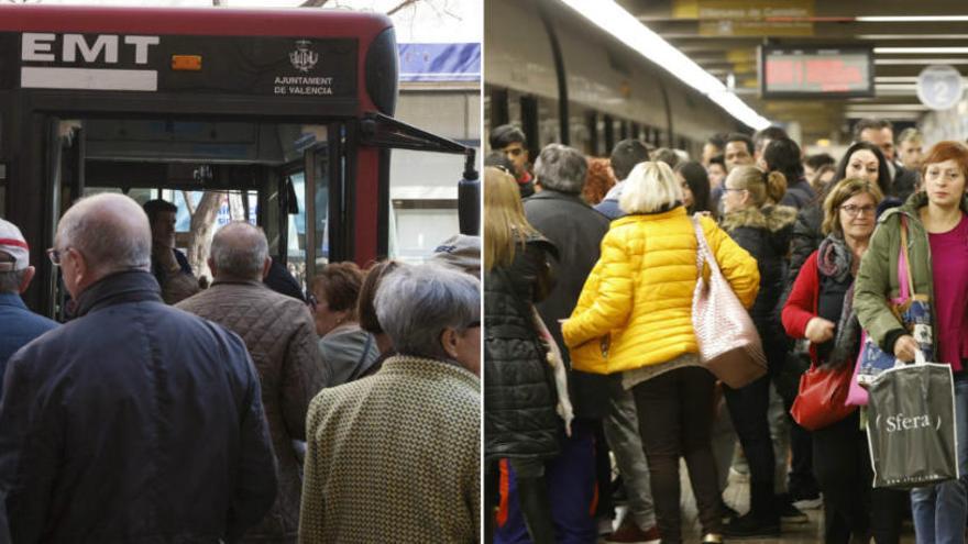 Las huelgas de metro y EMT dejan a València con mínimos en transporte