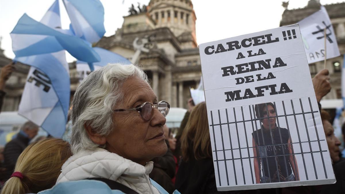 Manifestacion en Buenos Aires contra la expresidente Cristina Fernández de Kirchner