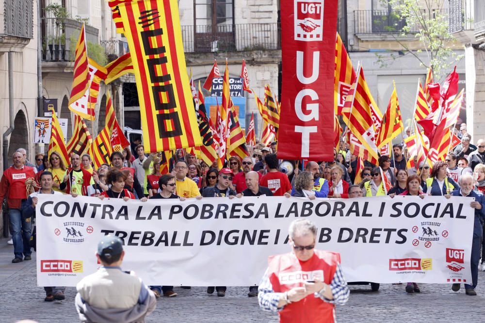 Manifestació del primer de maig a Girona