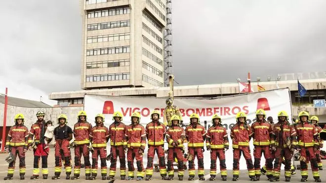 Nueva protesta de los bomberos de Vigo