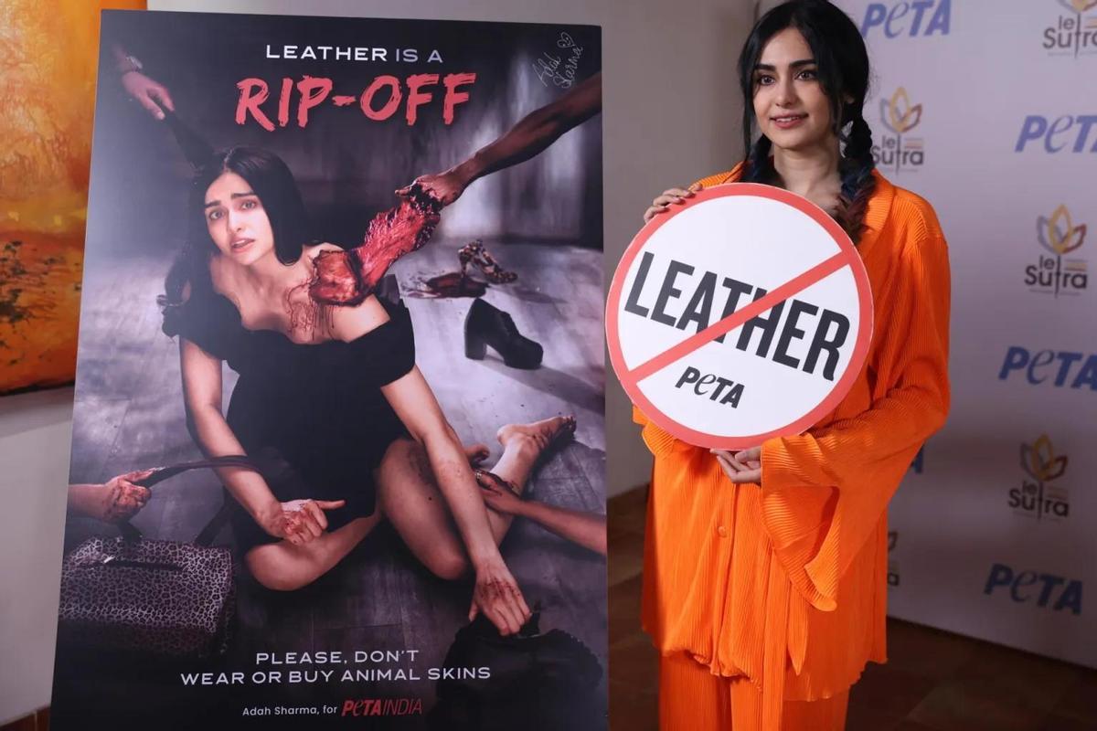 La actriz Adah Sharma en la campaña contra el cuero.
