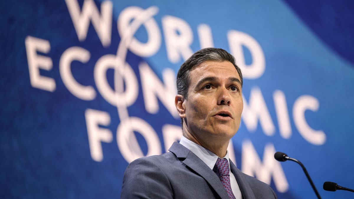 Pedro Sánchez en el foro de Davos