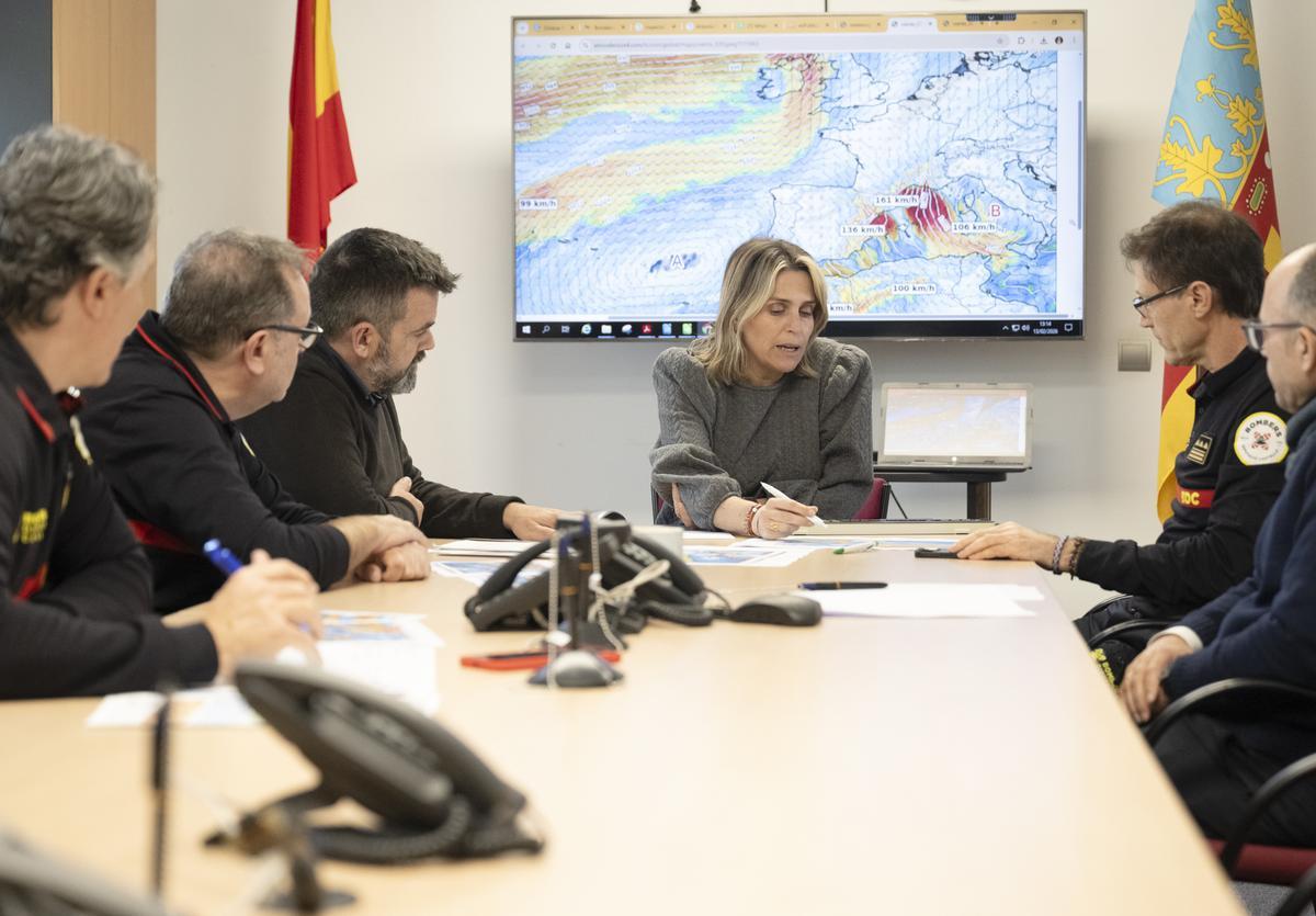 Marta Barrachina, durante el dispositivo para atender la alerta roja.