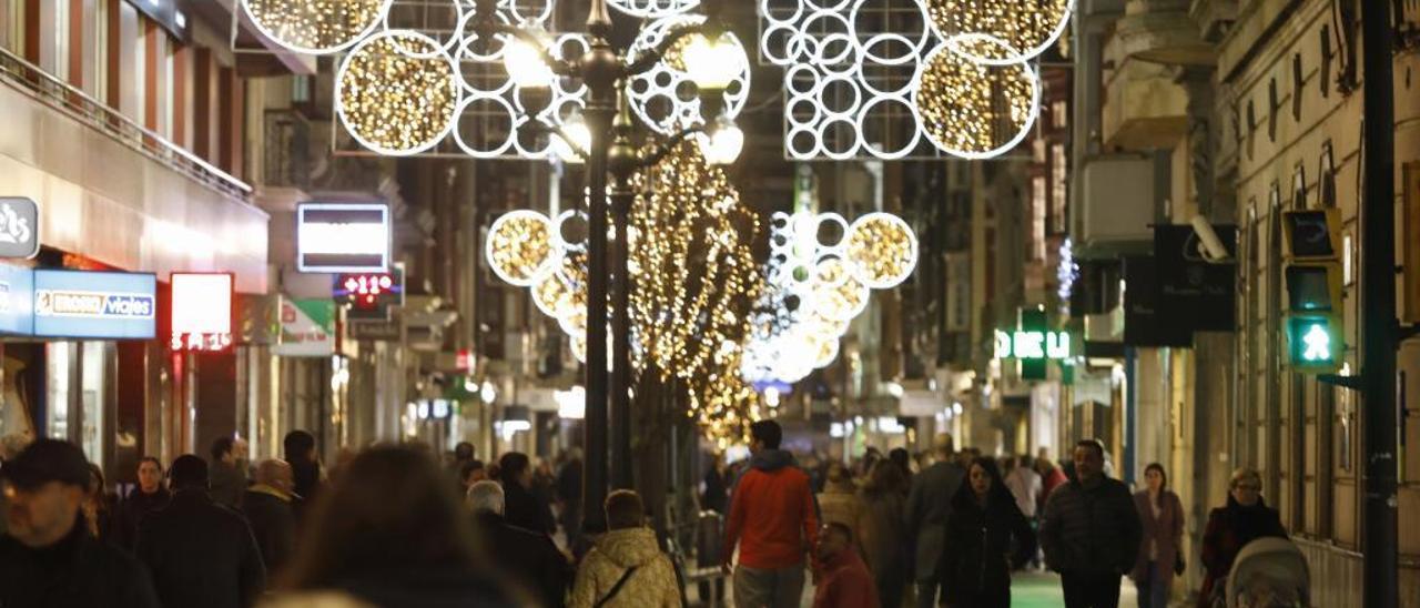 Luces de Navidad en Gijón.