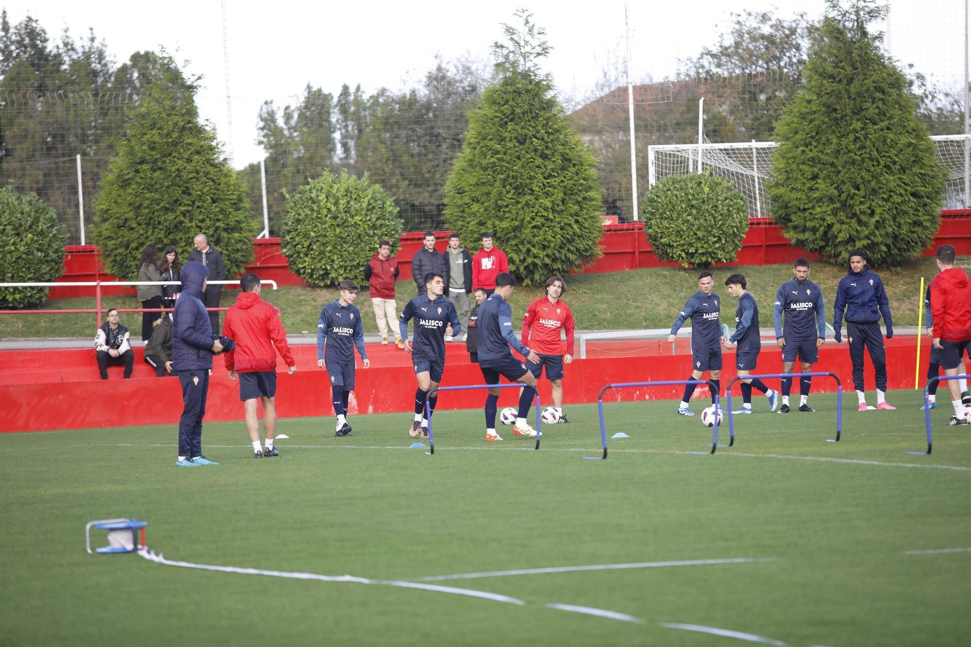 El Sporting vuelve a entrenar después de la victoria en Villareal (en imágenes)