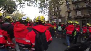 Bombers a la manifestació.