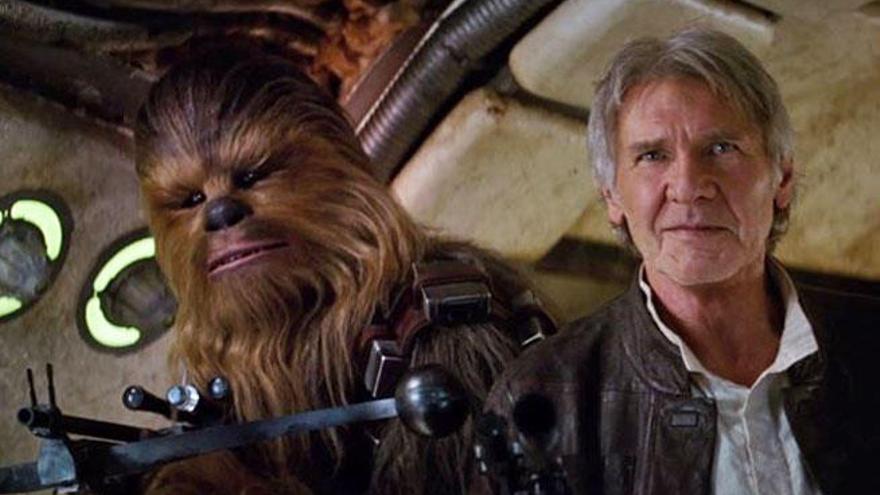 Han Solo y Chewbacca en el tráiler.
