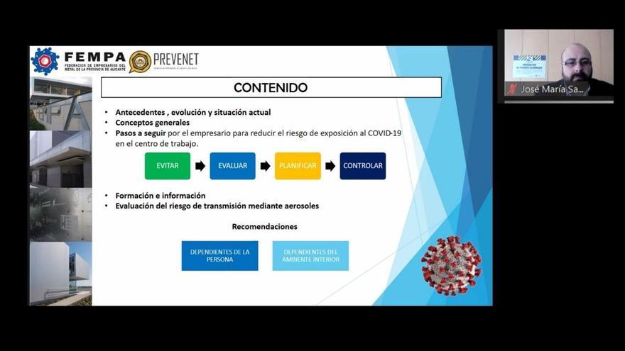 En la última ponencia se desarrollaron los Procedimientos de actuación frente al riesgo de exposición al coronavirus SARS-CoV-2, a cargo de José María Sánchez, Responsable de PREVENET/FEMPA.