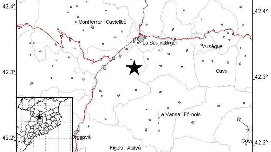 L&#039;Alt Urgell registra un terratrèmol de magnitud 2,6