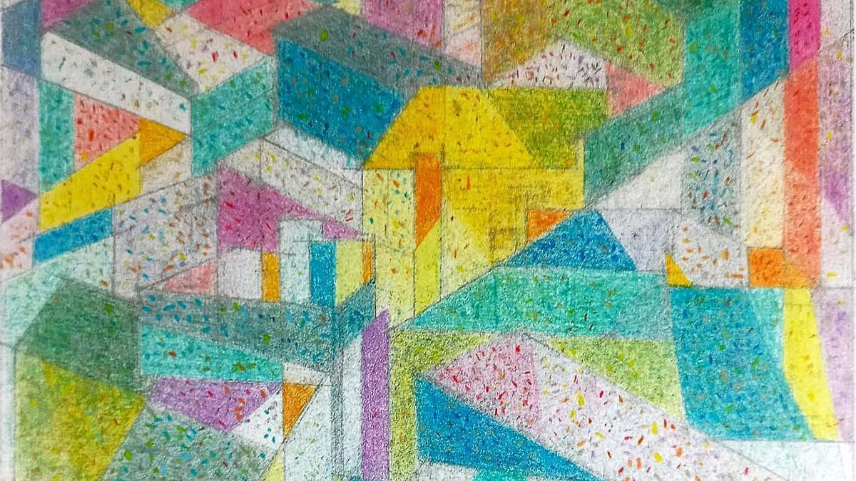 'De nuestros últimos paseos'. 2024. Pastel y lápiz de color sobre papel de algodón. 21 x 29´7 Cm.