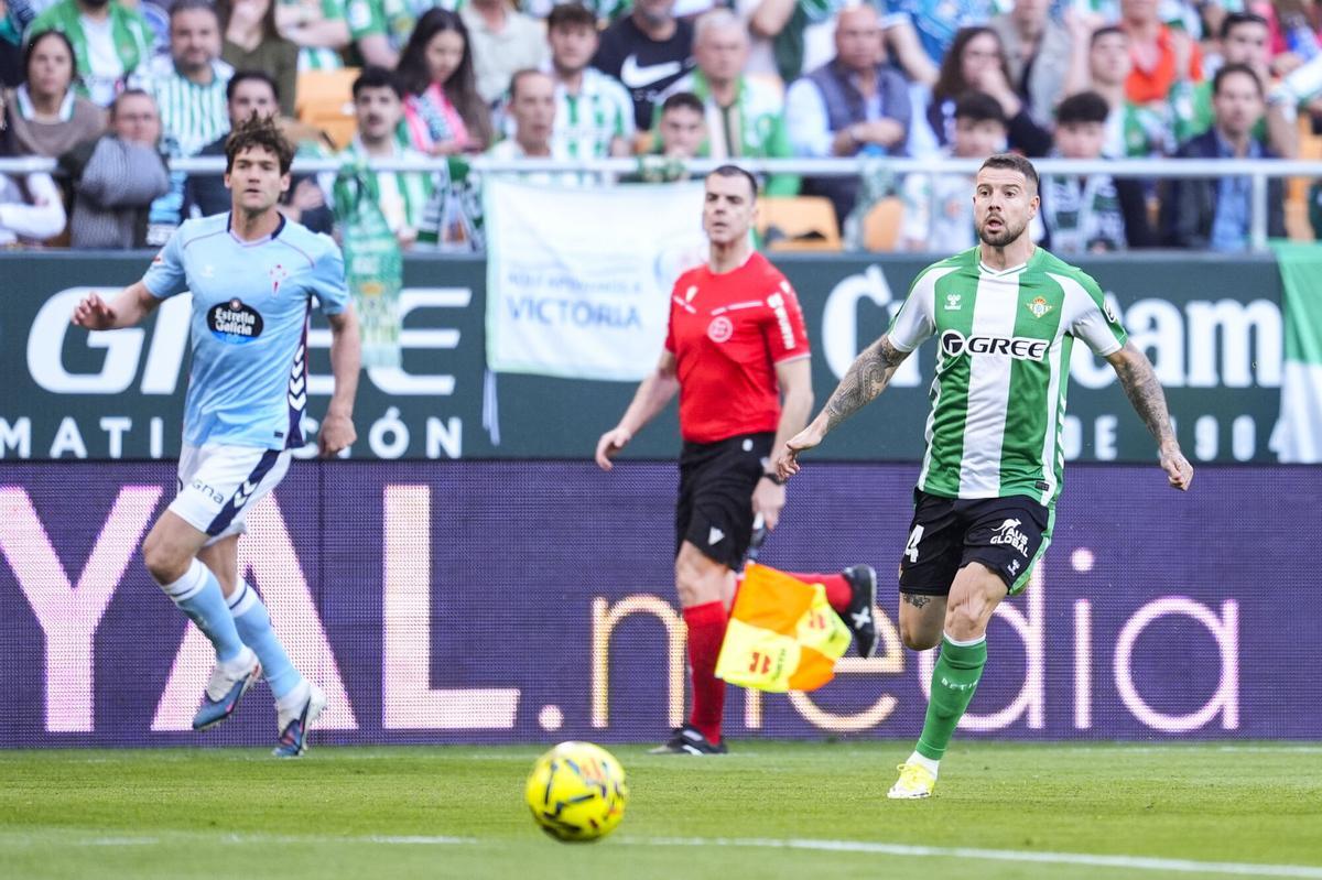 Aitor Ruibal of Real Betis in action during the Spanish league, LaLiga EA Sports, football match played between Real Betis and RC Celta de Vigo at La Cartuja stadium on March 15, 2026, in Sevilla, Spain. AFP7 15/03/2026 ONLY FOR USE IN SPAIN. Joaquin Corchero / AFP7 / Europa Press;2026;SPORT;ZSPORT;SOCCER;ZSOCCER;Real Betis v RC Celta de Vigo - LaLiga EA Sports;