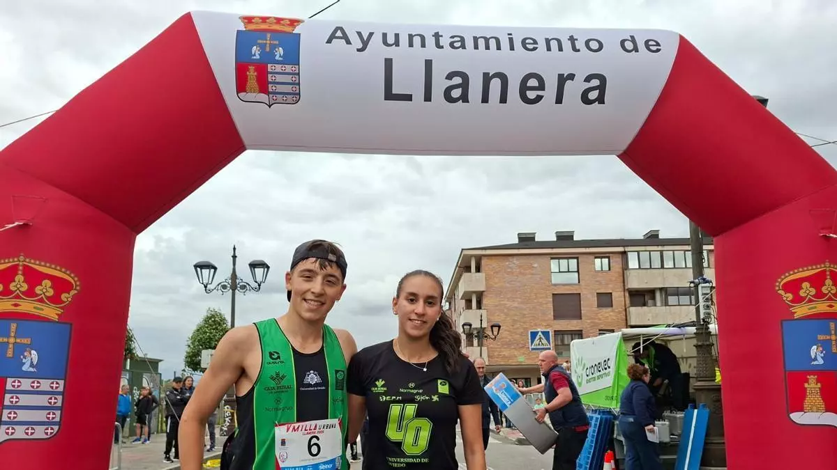 Christian Mesa y Mariam Benkert se imponen en la Milla Urbana de Llanera, en la que compitieron 210 atletas