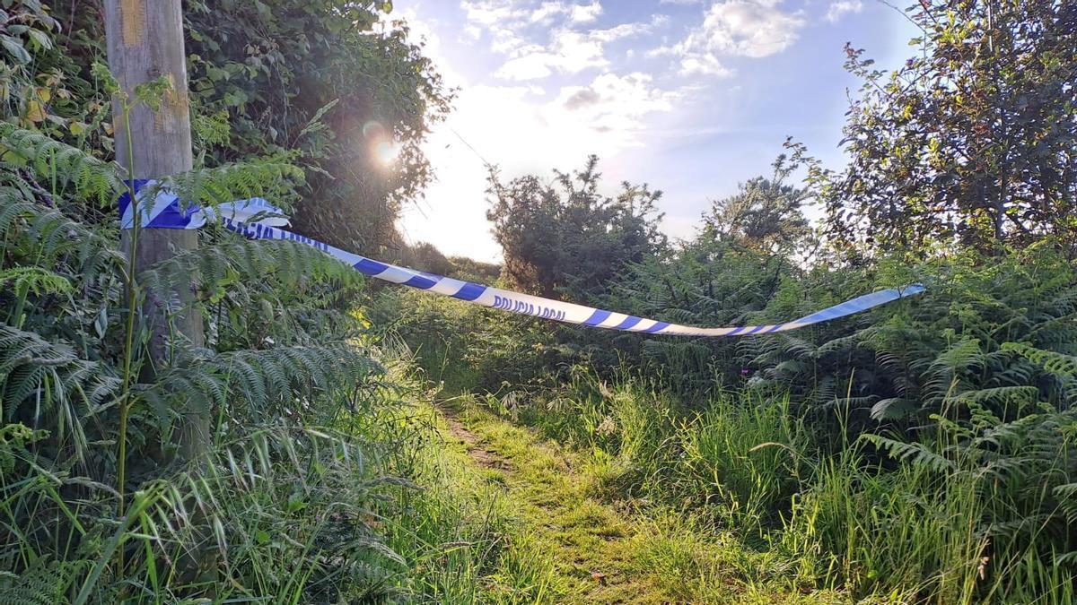 Zona del accidente acordonada esta tarde.