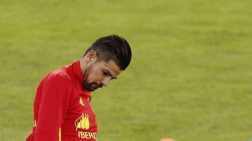 Nolito, ayer, en el entrenamiento en Las Rozas. // Kiko Huesca