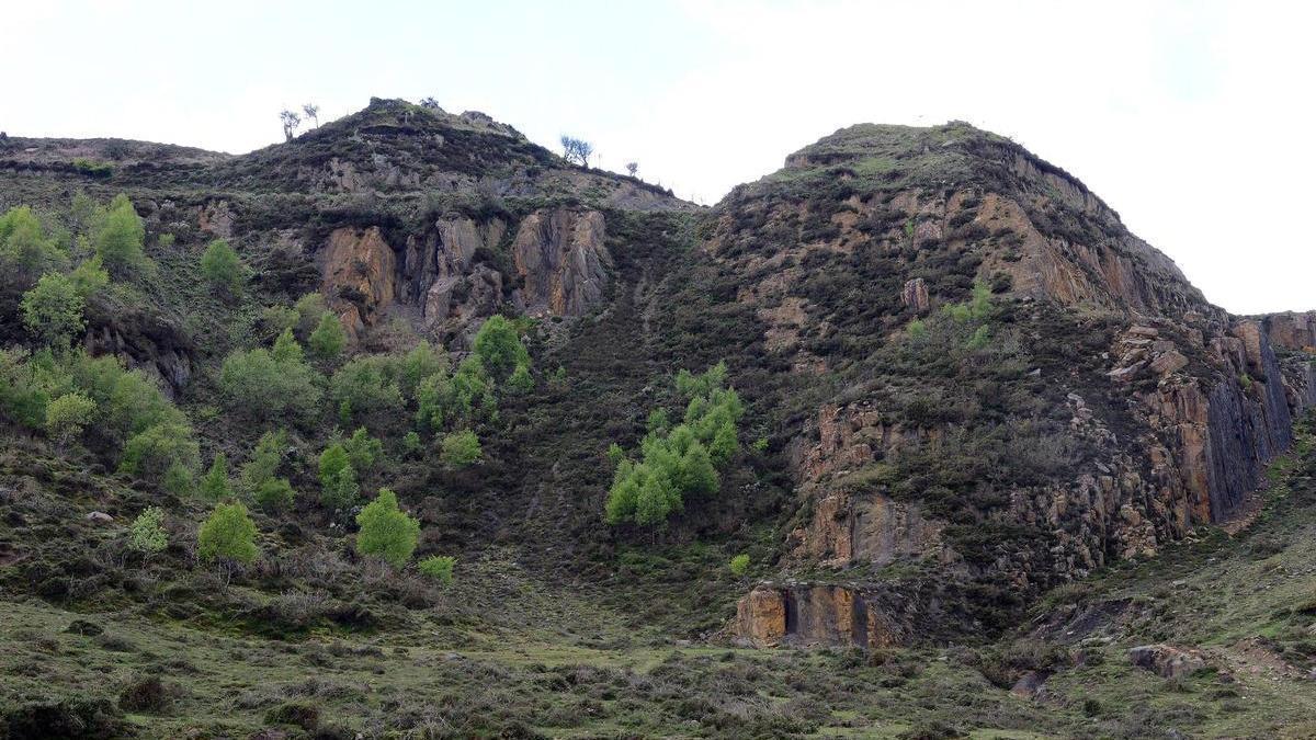 Terrenos del monte Llosorio en los que se explotó una mina a cielo abierto.