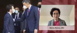 Marta Rovira: "Si Sánchez aprueba la reforma laboral con PP o Cs, el pacto de investidura con ERC quedará tocado"