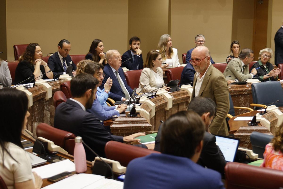 Álvarez-Castellanos pasa por delante de José Ángel Antelo, de Vox, tras jurar el cargo.